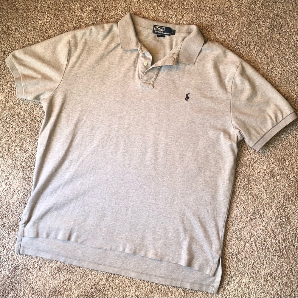 Polo by Ralph Lauren, L, grey cotton polo shirt
